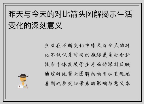 昨天与今天的对比箭头图解揭示生活变化的深刻意义